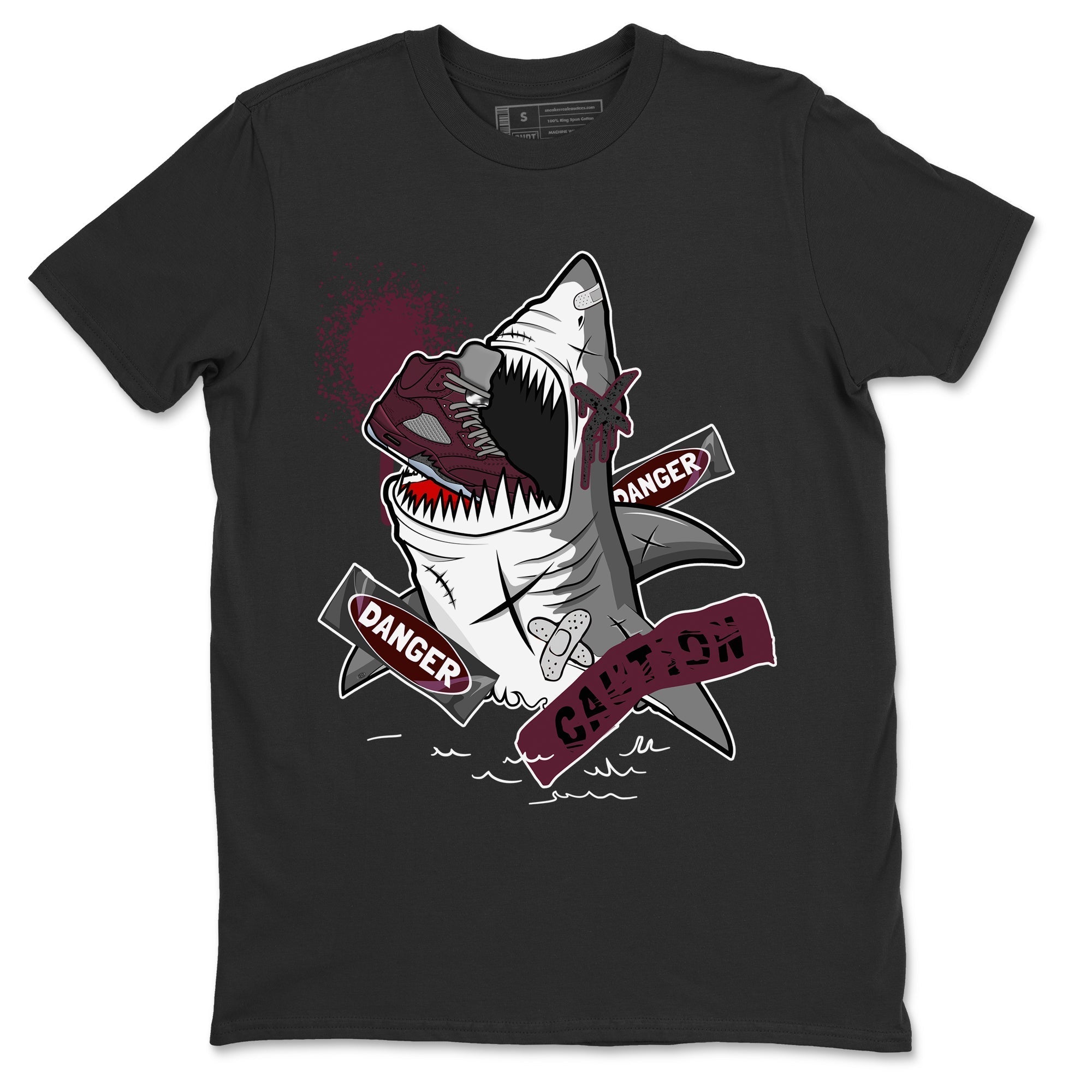 Dangerous Shark snkmatch Tee - Air Jordan 5 Burgundy