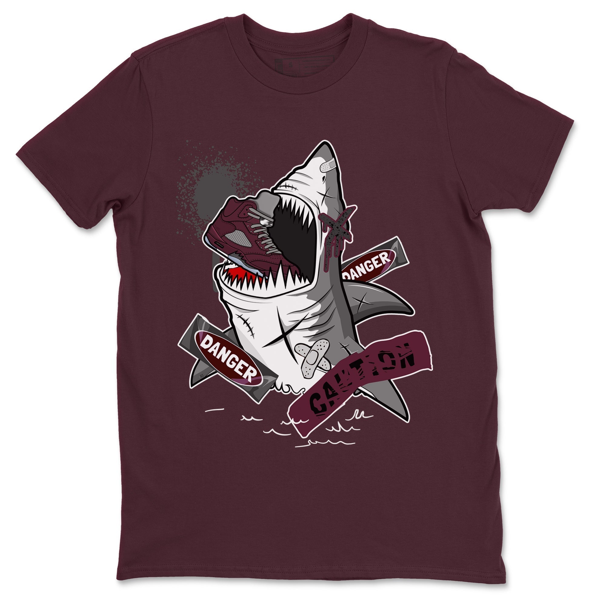 Dangerous Shark snkmatch Tee - Air Jordan 5 Burgundy