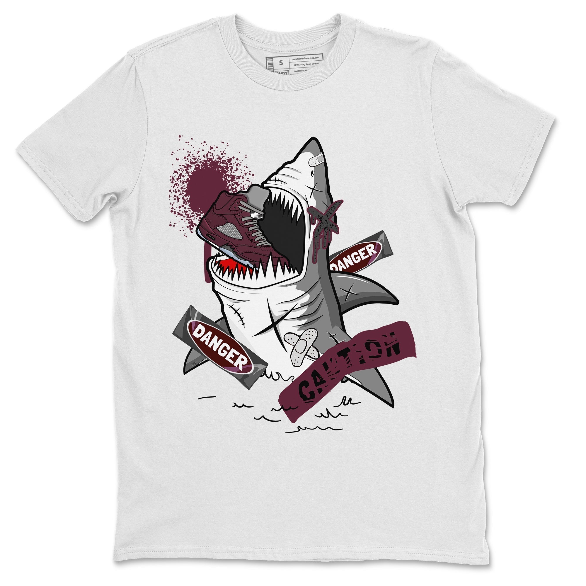 Dangerous Shark snkmatch Tee - Air Jordan 5 Burgundy