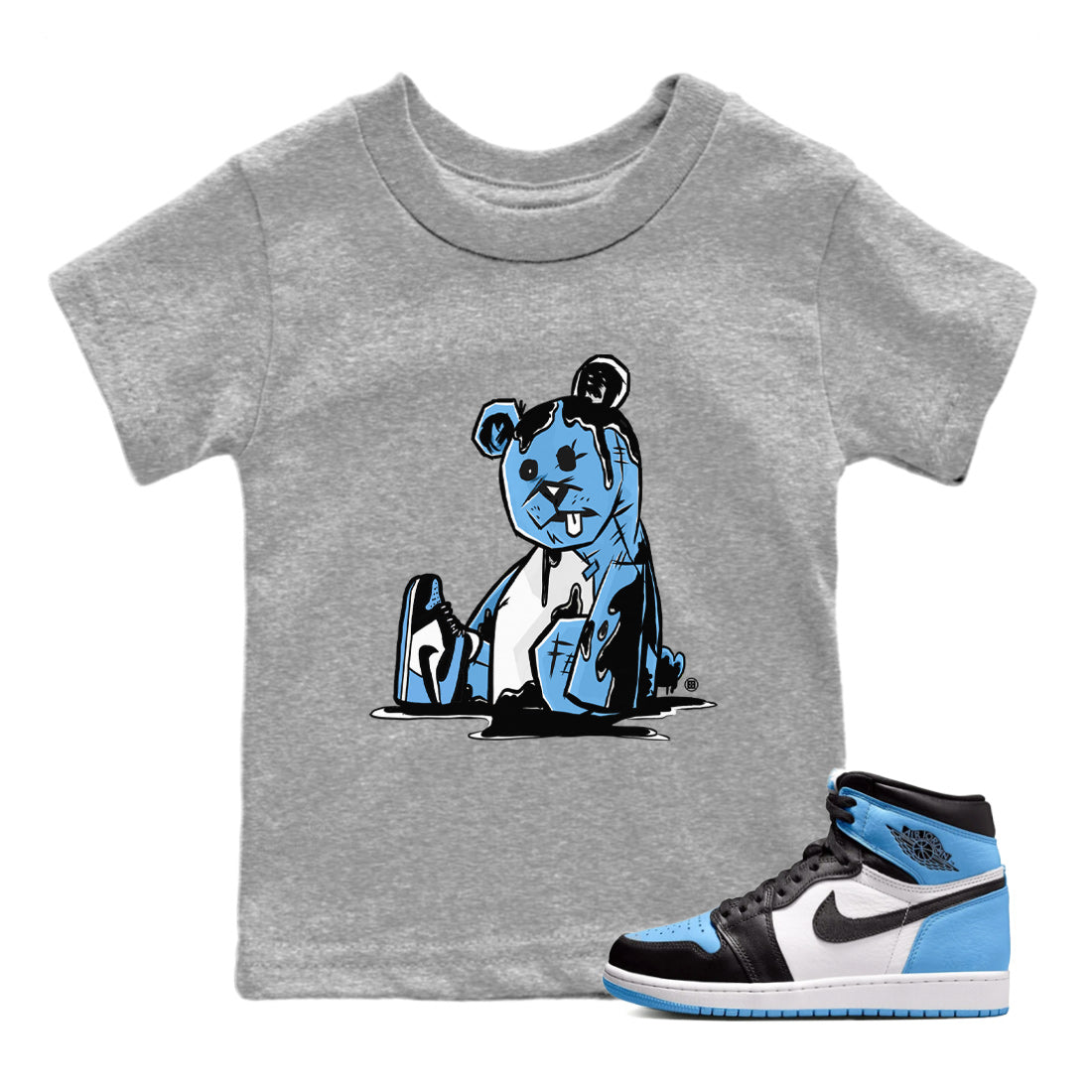 Dark Bear Kids Tops - Air Jordan 1 UNC Toe