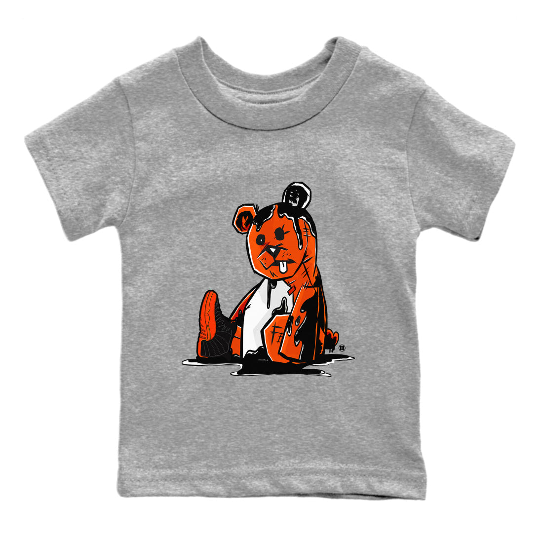 Dark Bear Kids Tops - Air Jordan 12 Brilliant Orange