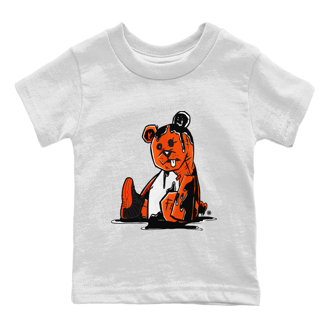 Dark Bear Kids Tops - Air Jordan 12 Brilliant Orange