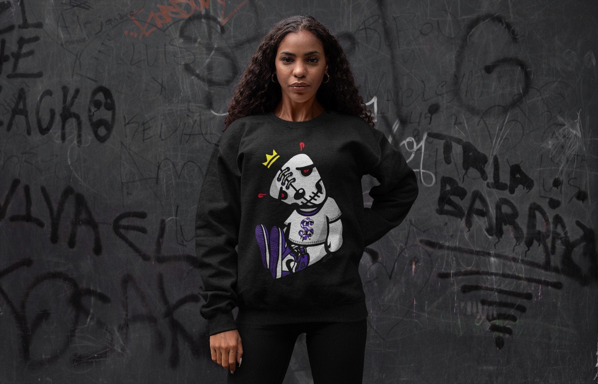 Dead Dolls Unisex Tops - Air Jordan 1 Court Purple