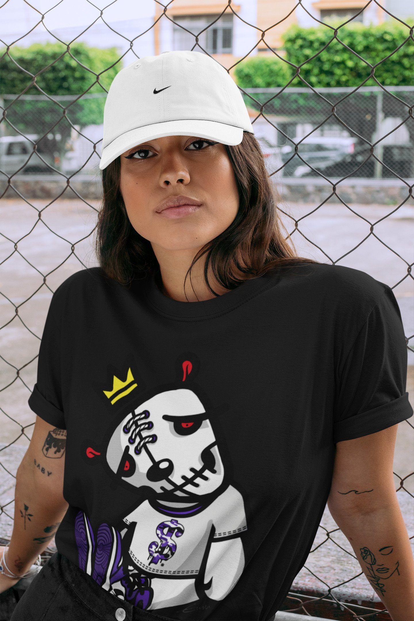 Dead Dolls Unisex Tops - Air Jordan 1 Court Purple
