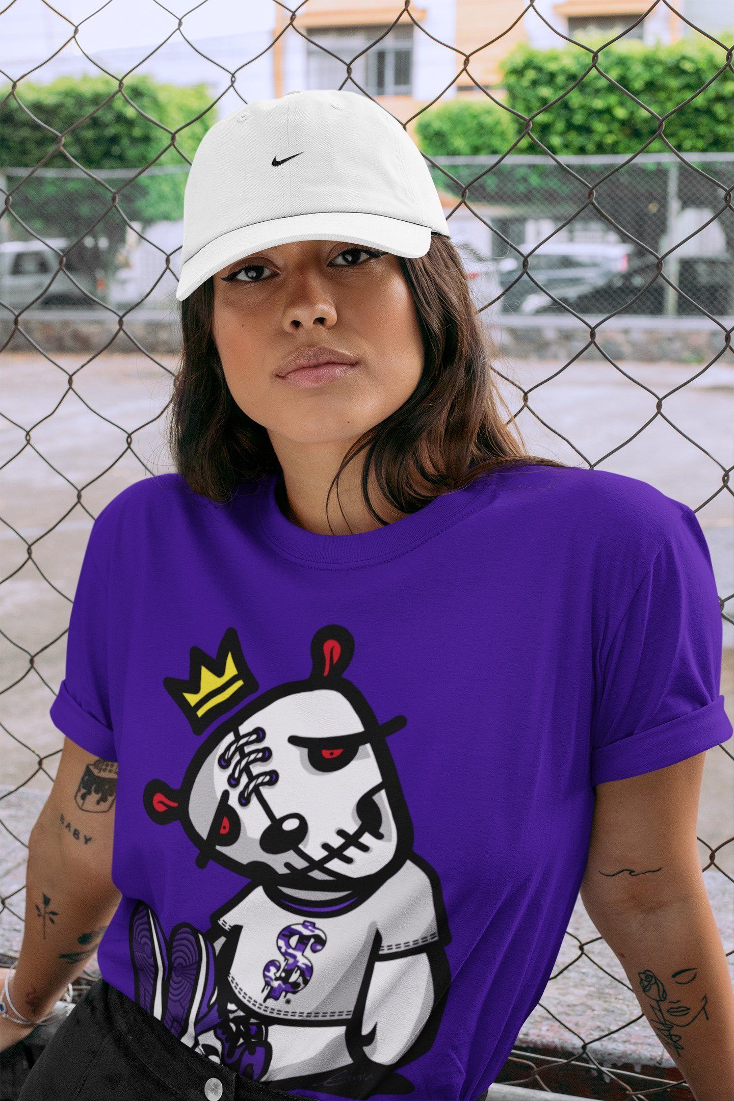 Dead Dolls Unisex Tops - Air Jordan 1 Court Purple