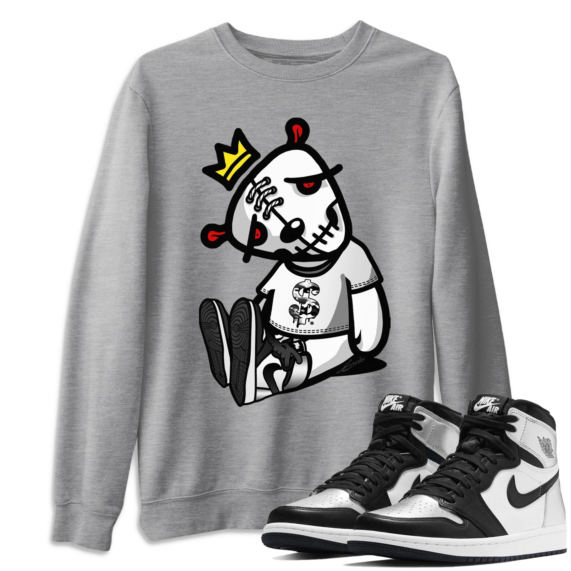 Dead Dolls Unisex Tops - Air Jordan 1 Silver Toe