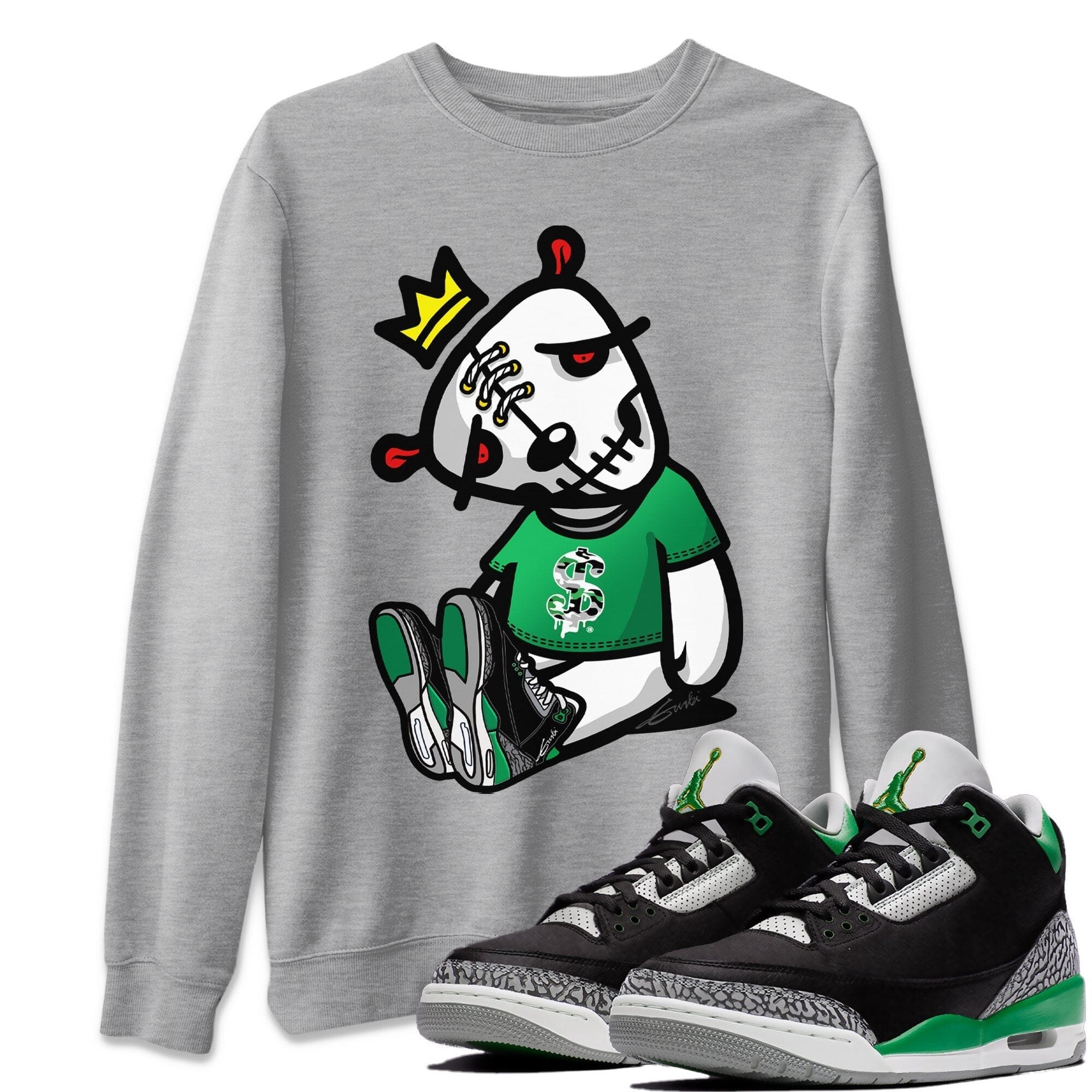 Dead Dolls Unisex Tops - Air Jordan 3 Pine Green