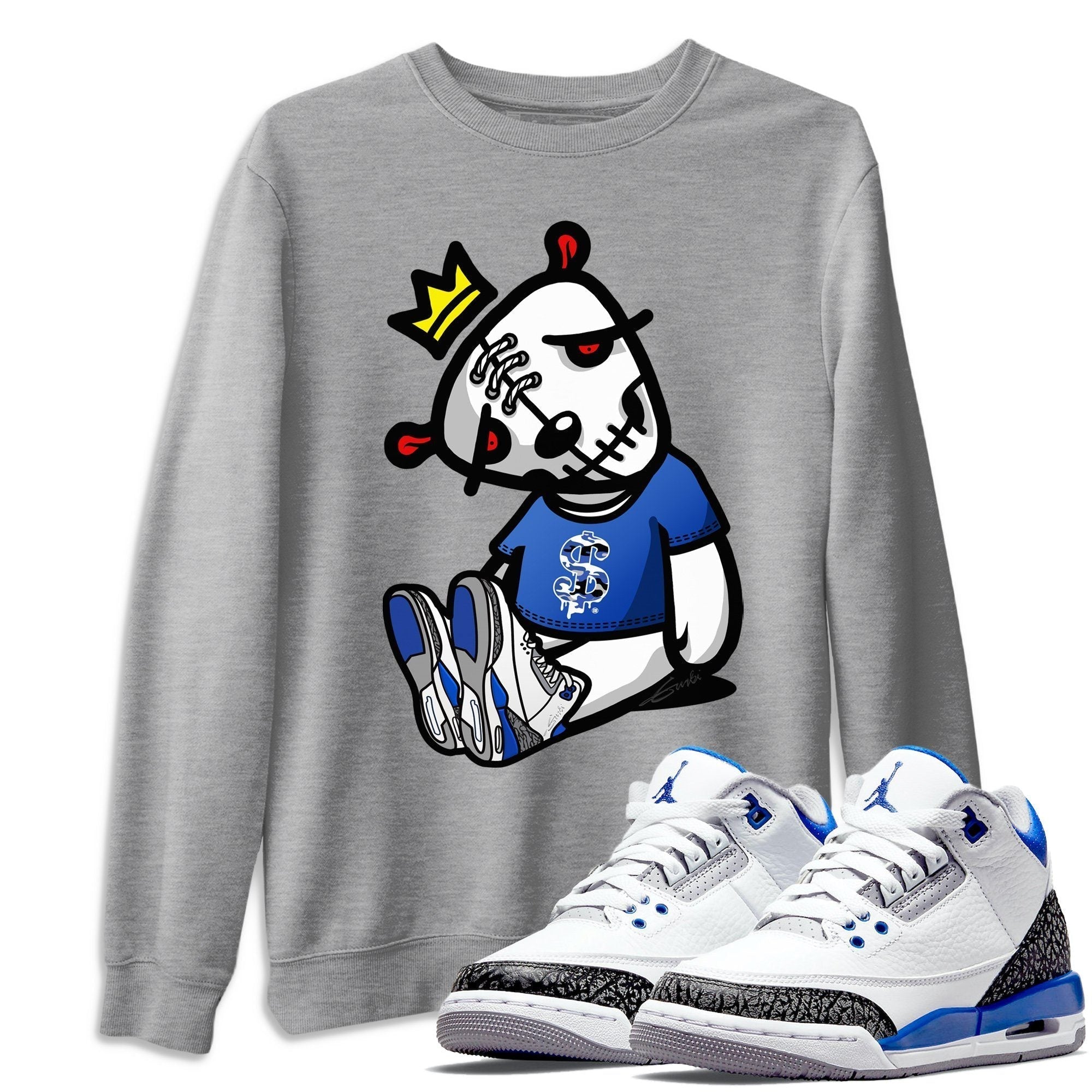 Dead Dolls Unisex Tops - Air Jordan 3 Racer Blue