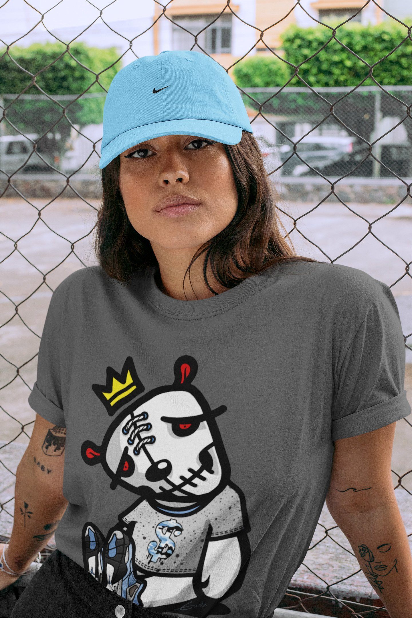 Dead Dolls Unisex Tops - Air Jordan 4 University Blue