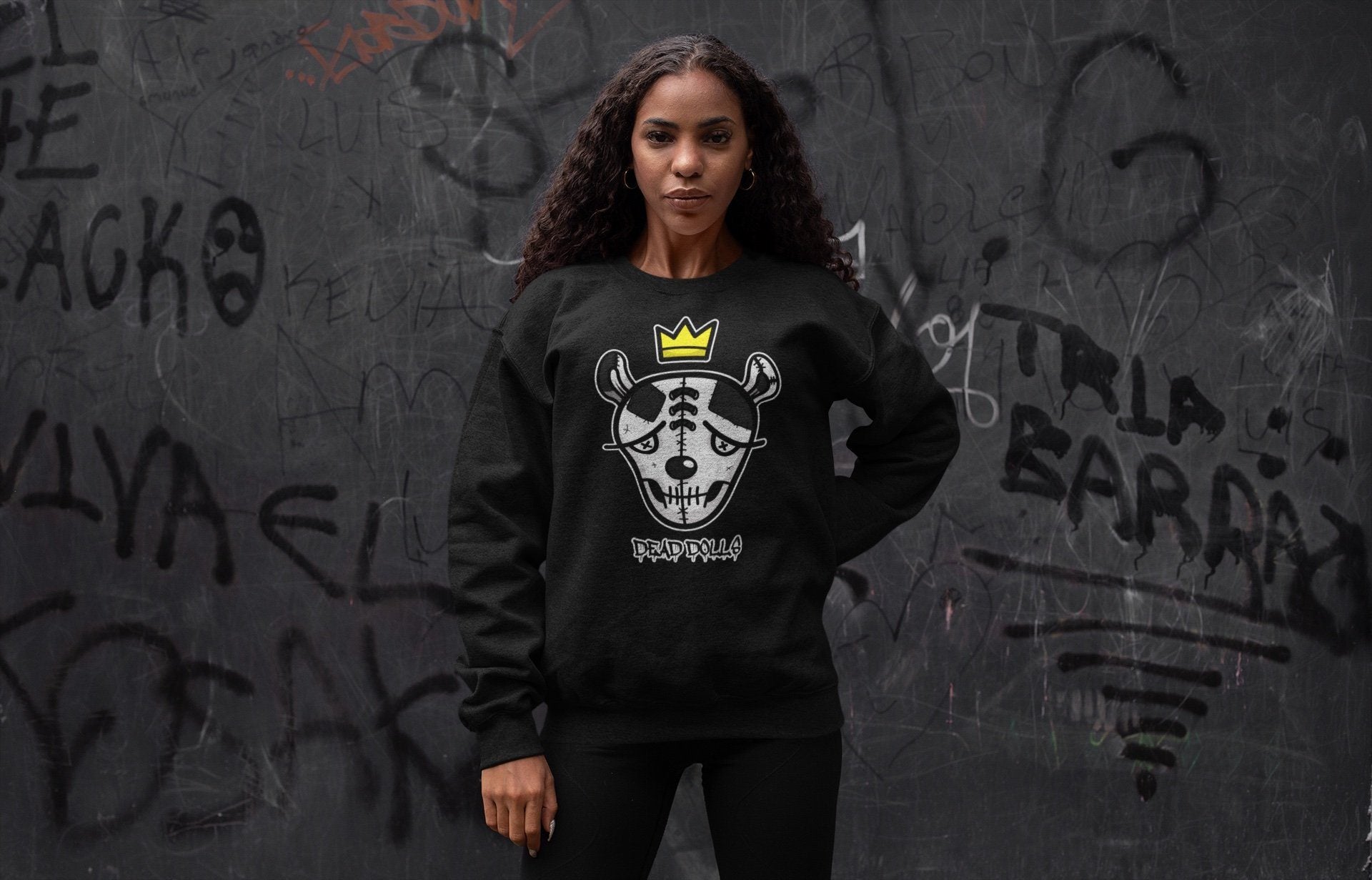 Dead Dolls Face Unisex Tops - Air Jordan 1 Black White