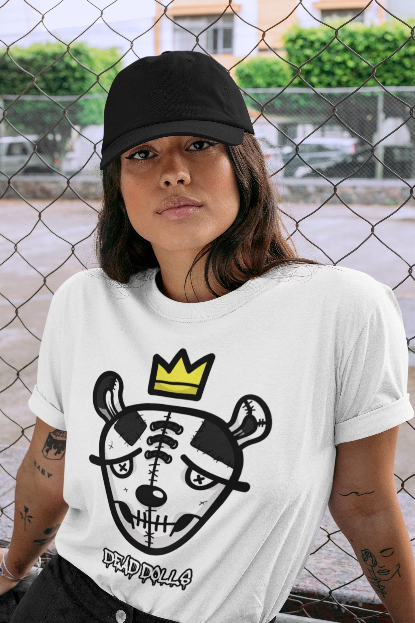 Dead Dolls Face Unisex Tops - Air Jordan 1 Black White