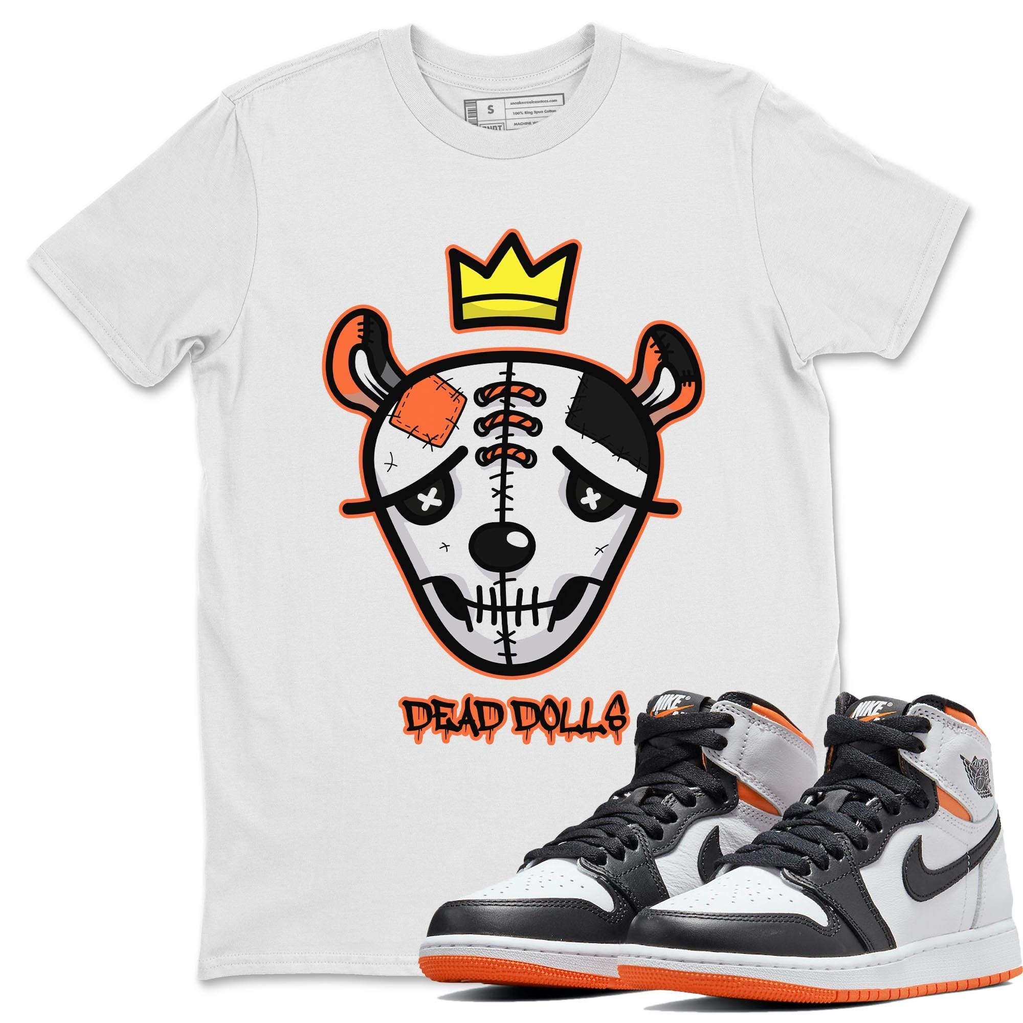 Dead Dolls Face Unisex Tops - Air Jordan 1 Electro Orange