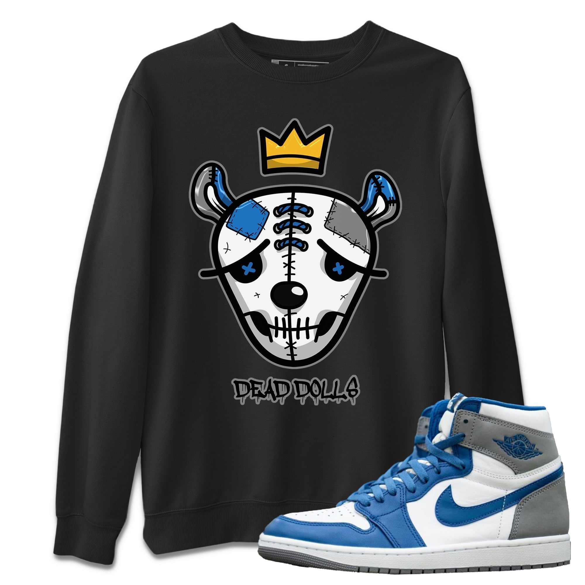 Dead Dolls Face Unisex Tops - Air Jordan 1 True Blue