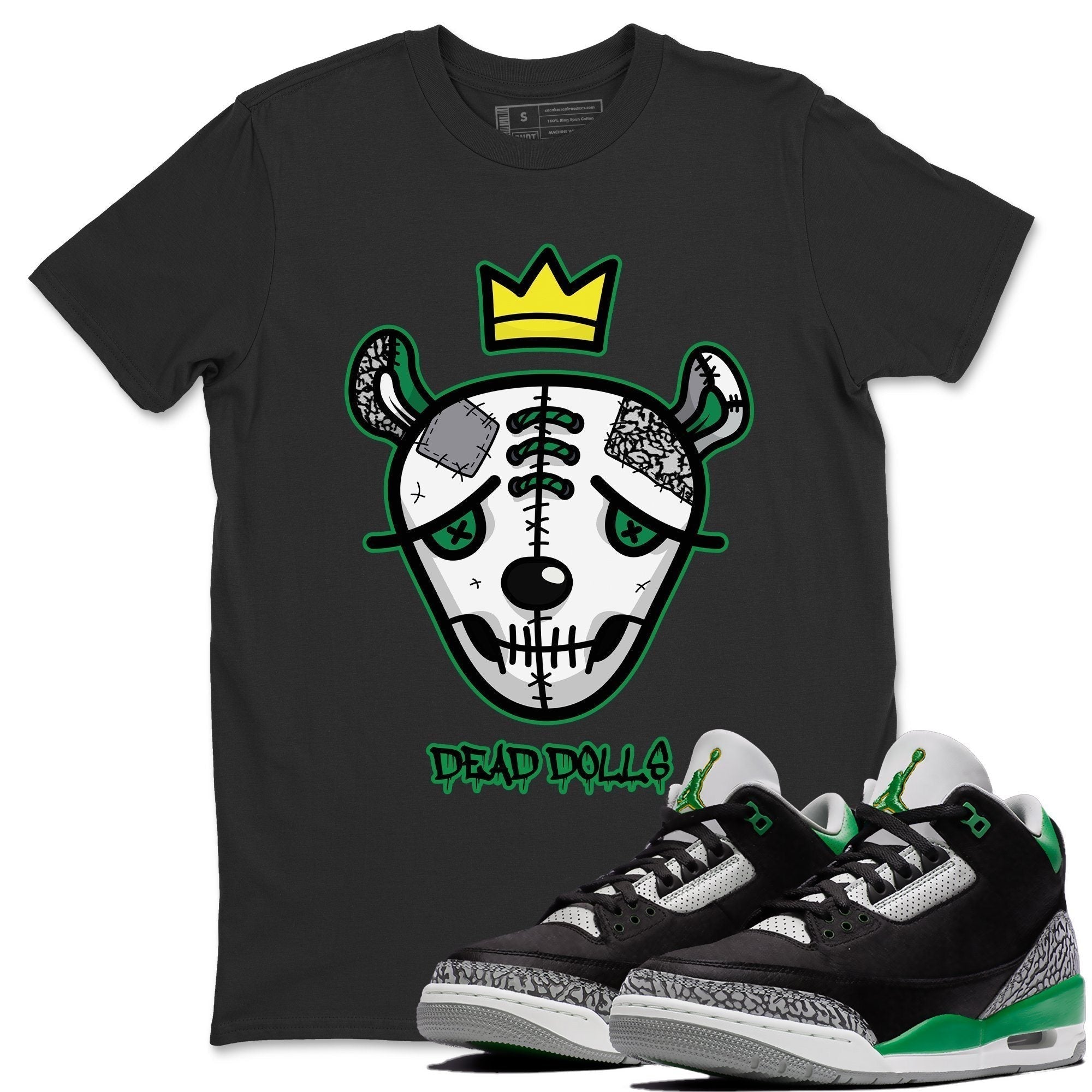 Dead Dolls Face Unisex Tops - Air Jordan 3 Pine Green