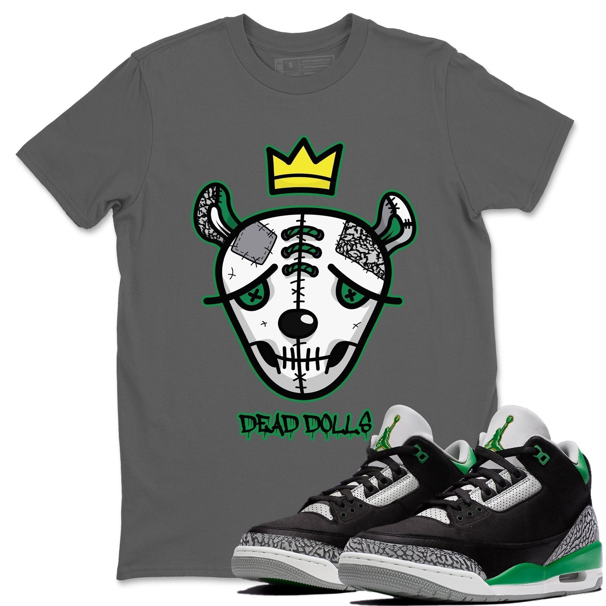 Dead Dolls Face Unisex Tops - Air Jordan 3 Pine Green