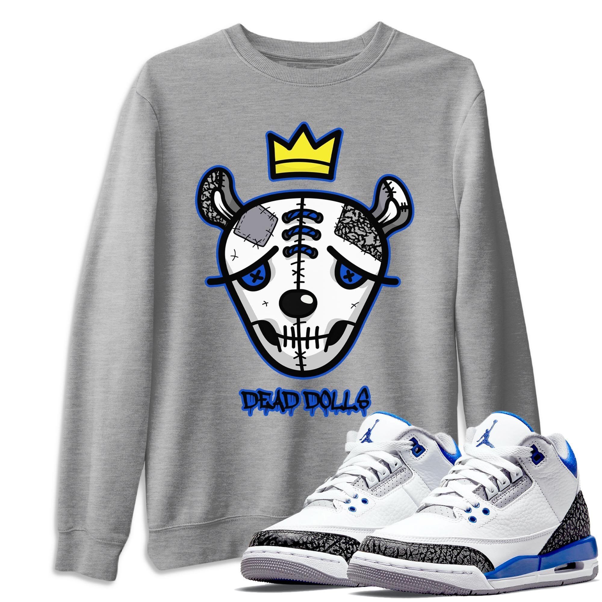 Dead Dolls Face Unisex Tops - Air Jordan 3 Racer Blue