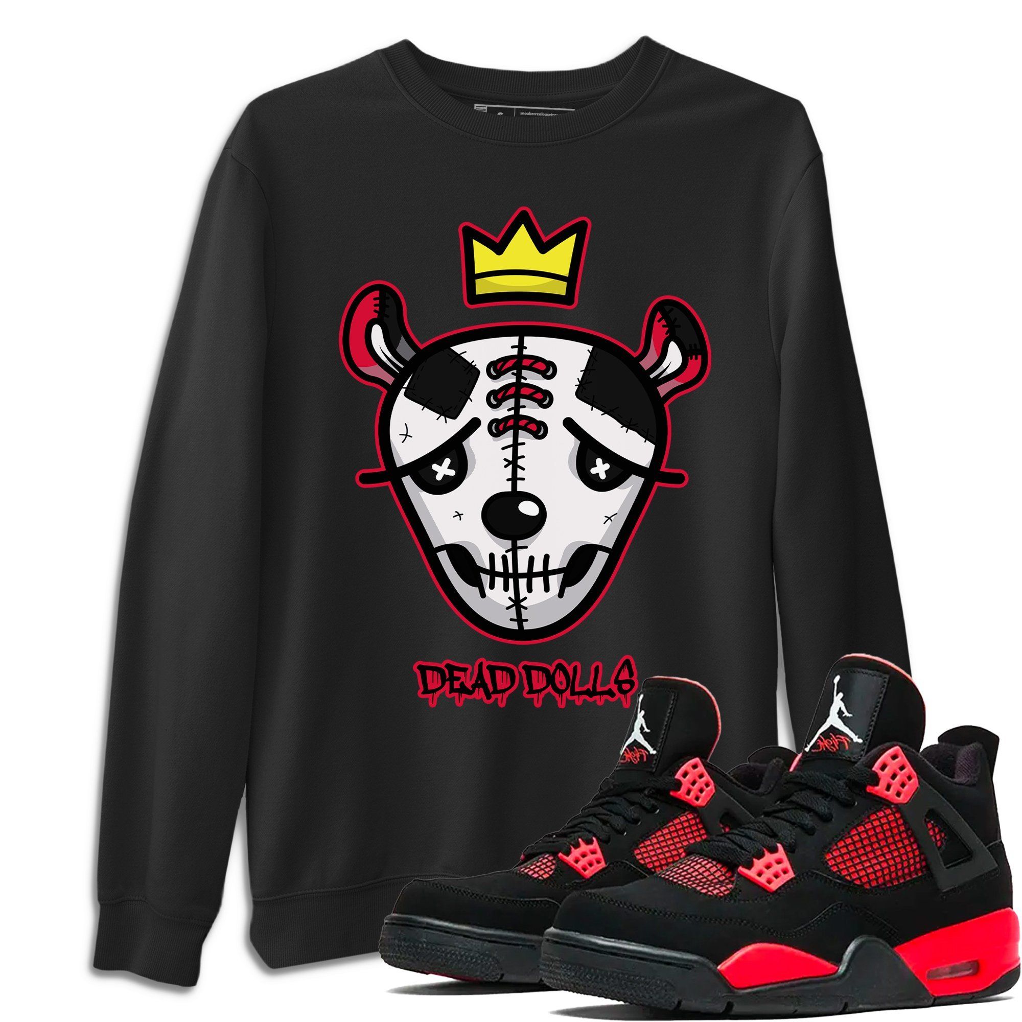 Dead Dolls Face Unisex Tops - Air Jordan 4 Red Thunder