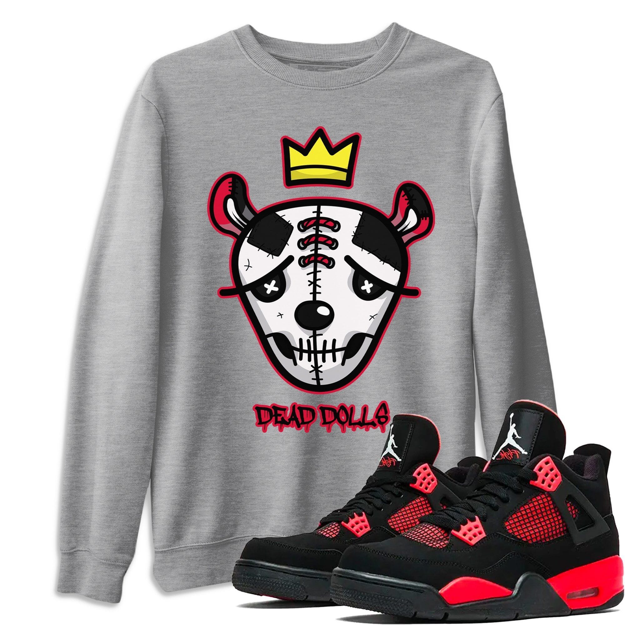 Dead Dolls Face Unisex Tops - Air Jordan 4 Red Thunder