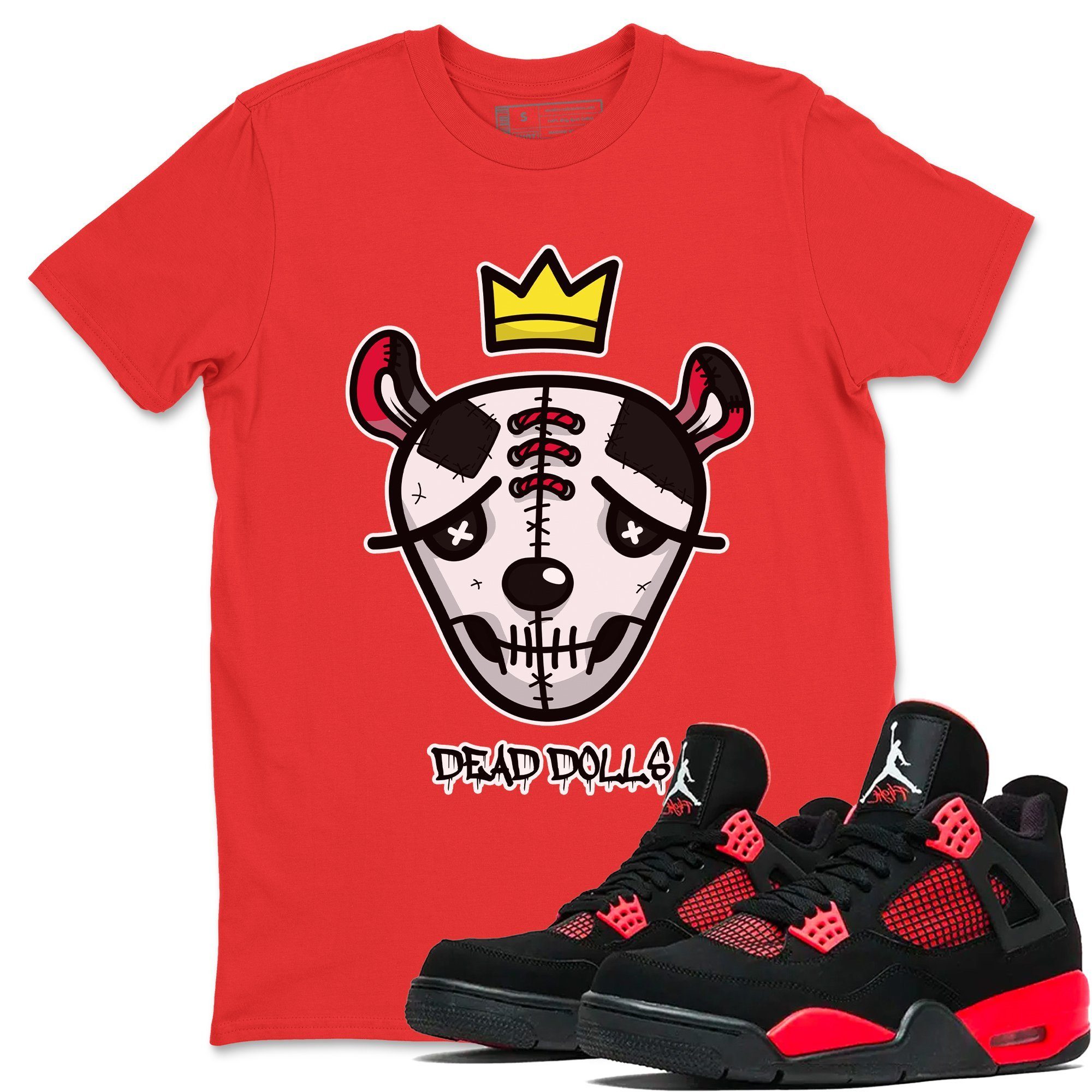 Dead Dolls Face Unisex Tops - Air Jordan 4 Red Thunder