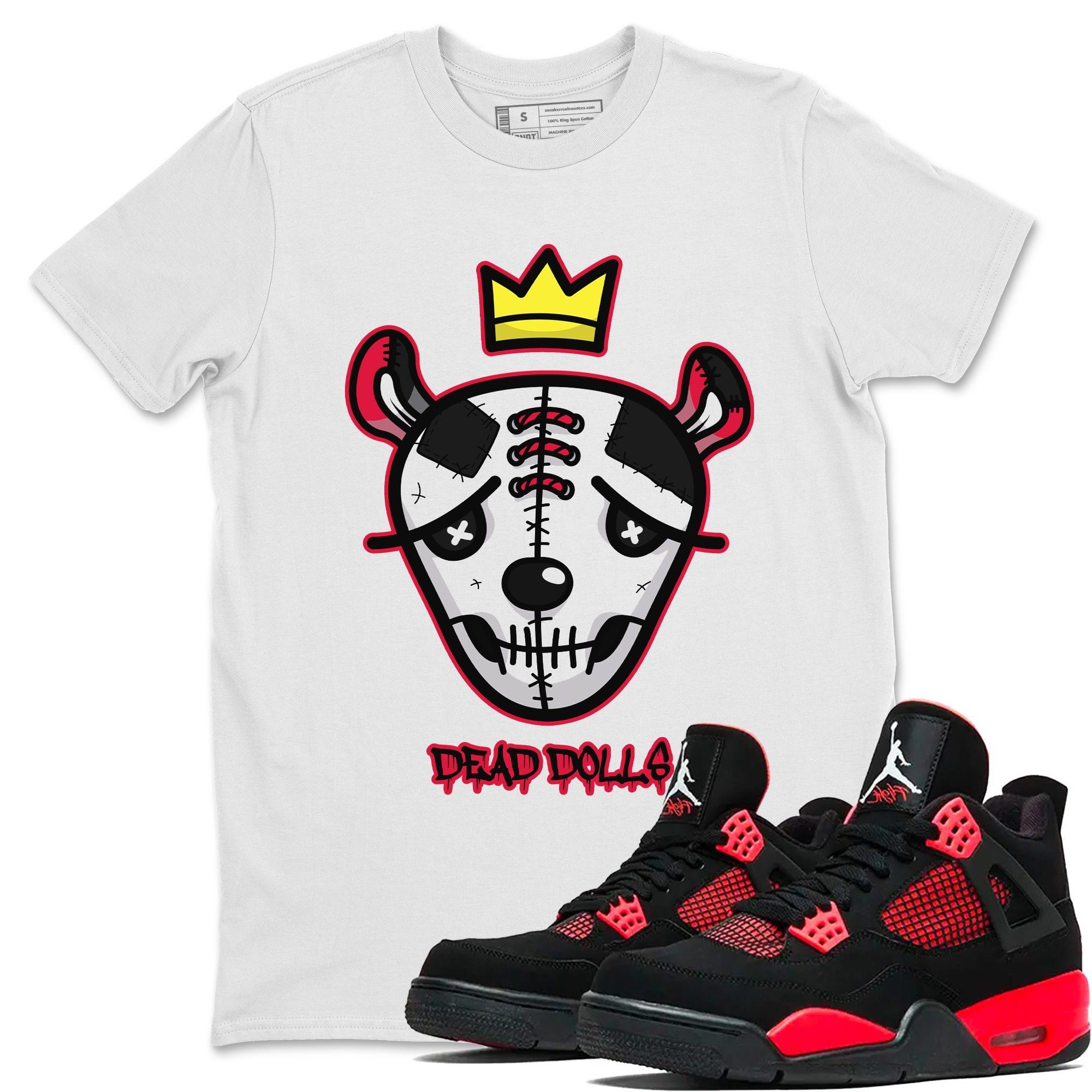 Dead Dolls Face Unisex Tops - Air Jordan 4 Red Thunder