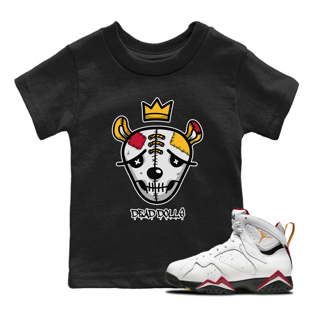 Dead Dolls Face Kids Tops - Air Jordan 7 Cardinal