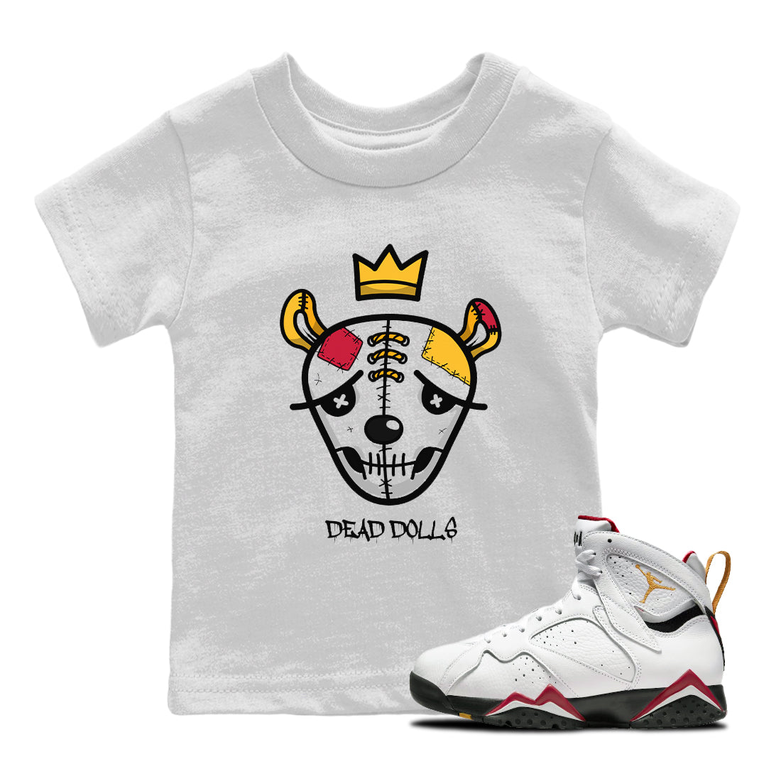 Dead Dolls Face Kids Tops - Air Jordan 7 Cardinal