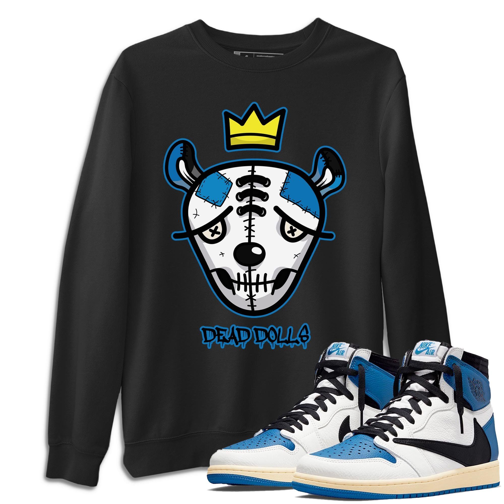 Dead Dolls Face Unisex Tops - Air Jordan 1 Travis Scott Fragment