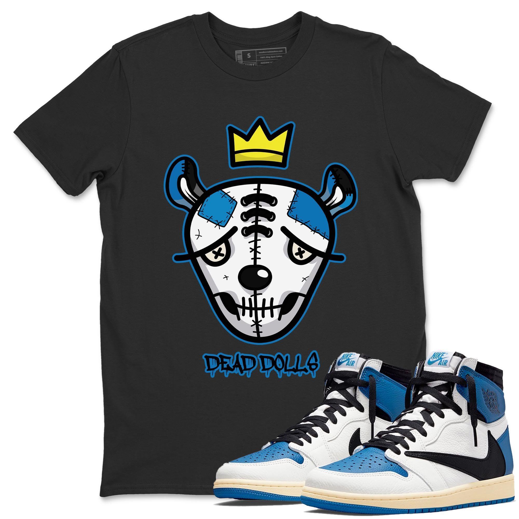 Dead Dolls Face Unisex Tops - Air Jordan 1 Travis Scott Fragment