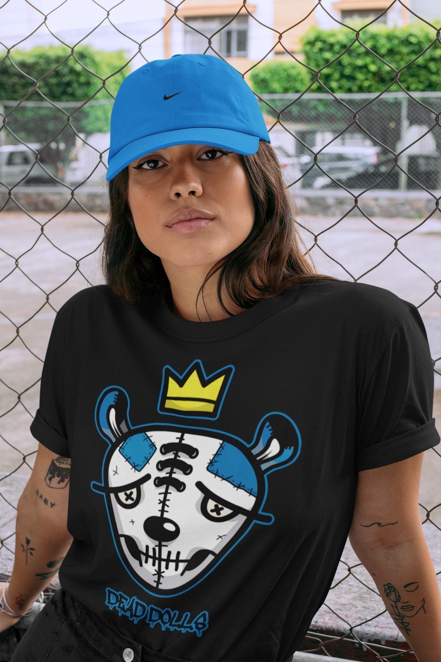Dead Dolls Face Unisex Tops - Air Jordan 1 Travis Scott Fragment