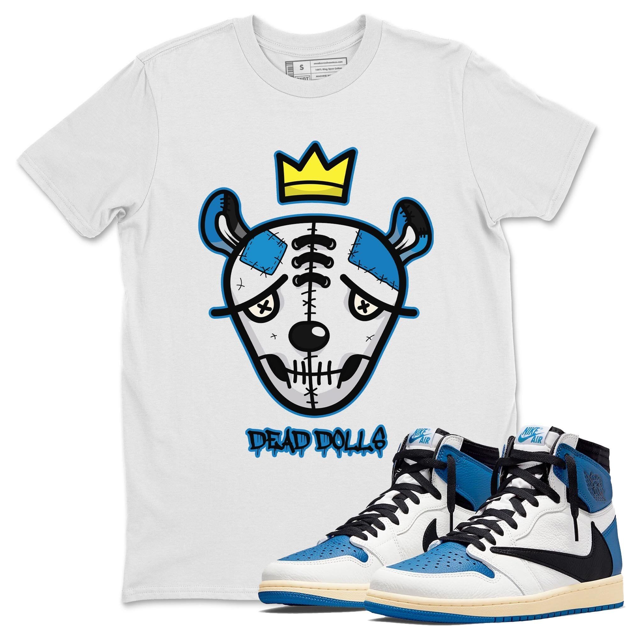 Dead Dolls Face Unisex Tops - Air Jordan 1 Travis Scott Fragment