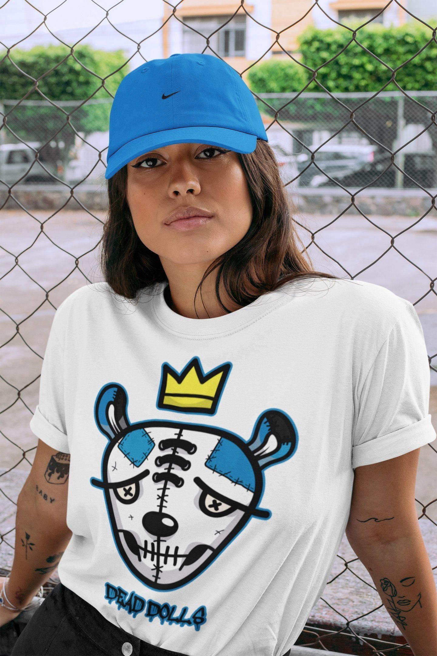 Dead Dolls Face Unisex Tops - Air Jordan 1 Travis Scott Fragment