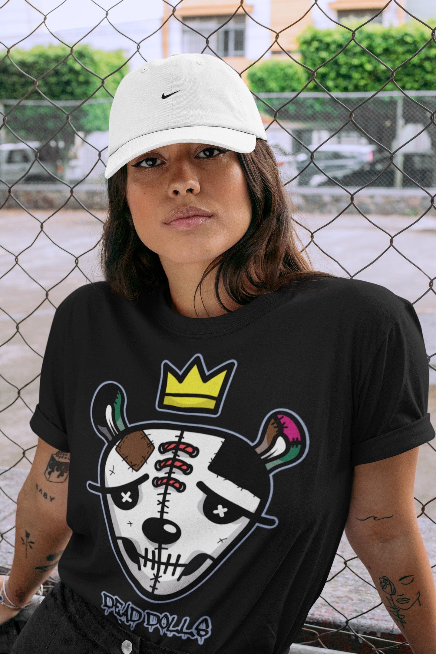 Dead Dolls Face Unisex Tops - Air Jordan 1 Hand Crafted