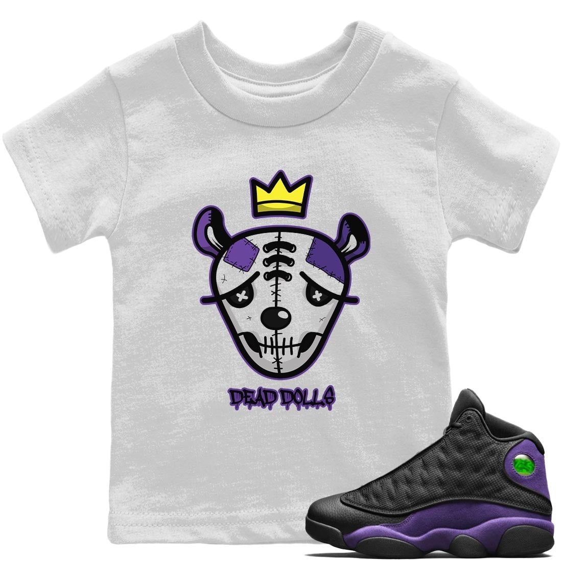 Dead Dolls Face Kids Tops - Air Jordan 13 Court Purple