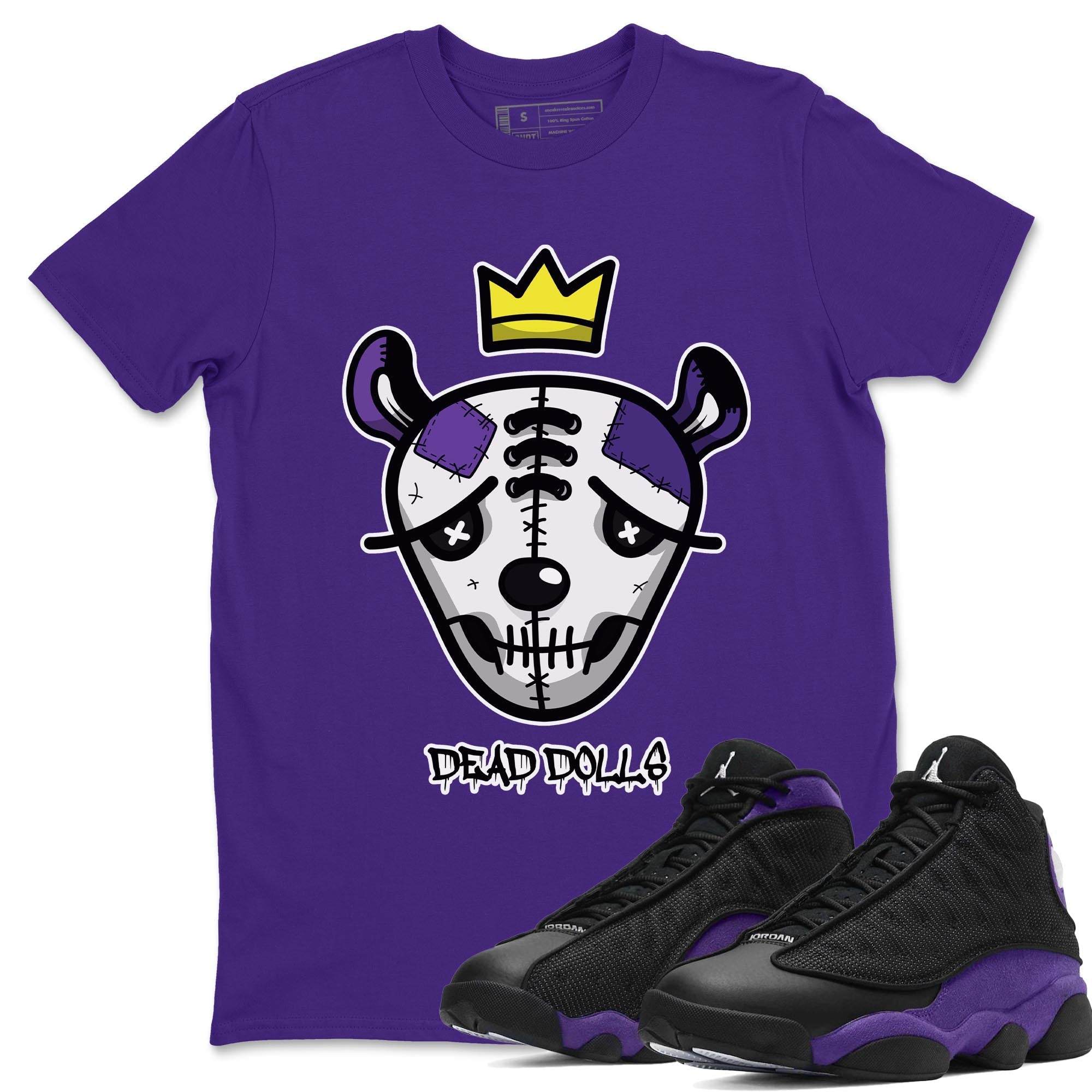 Dead Dolls Face Unisex Tops - Air Jordan 13 Court Purple