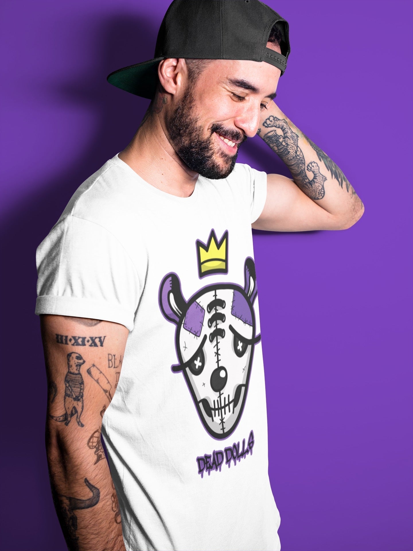 Dead Dolls Face Unisex Tops - Air Jordan 13 Court Purple