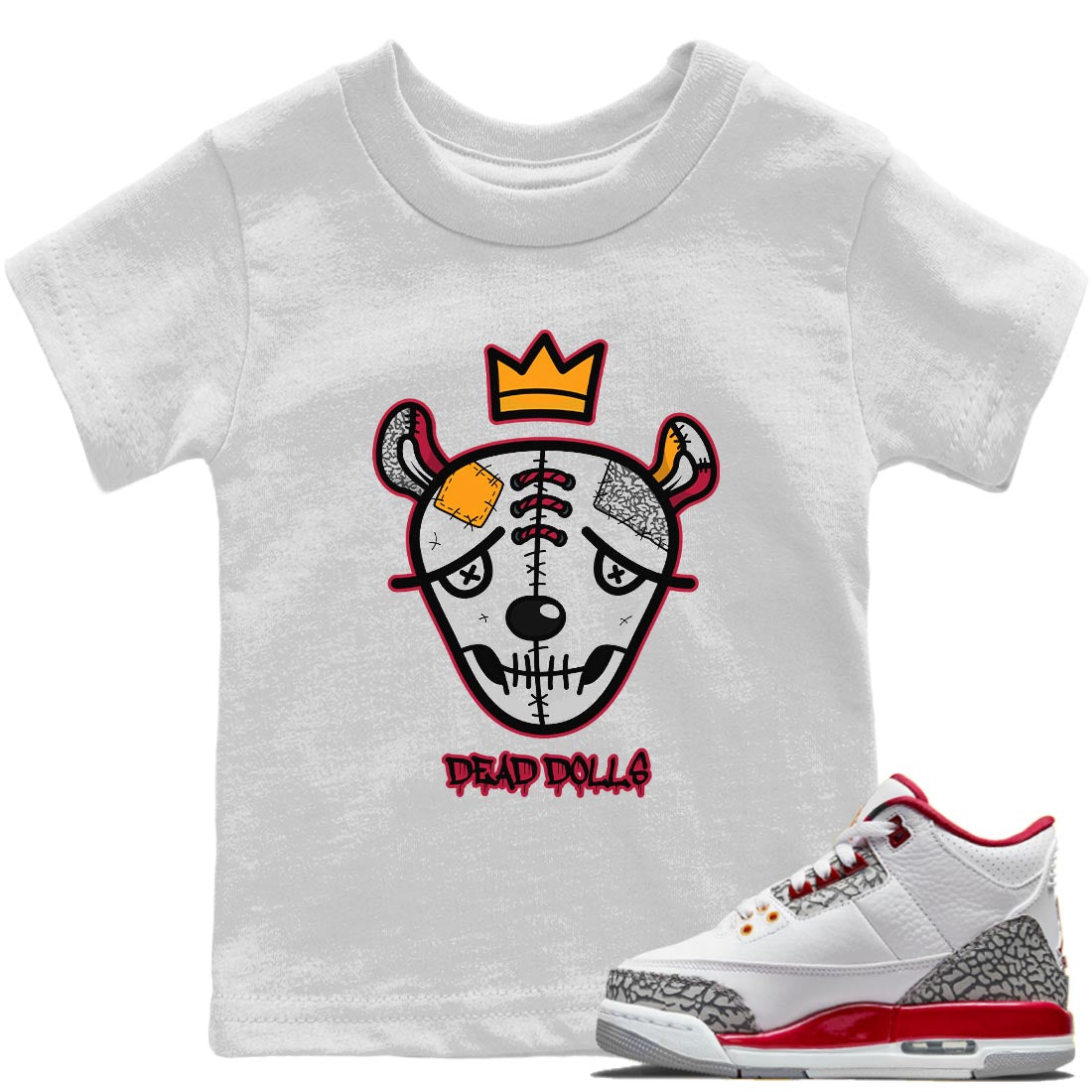 Dead Dolls Face Kids Tops - Air Jordan 3 Cardinal