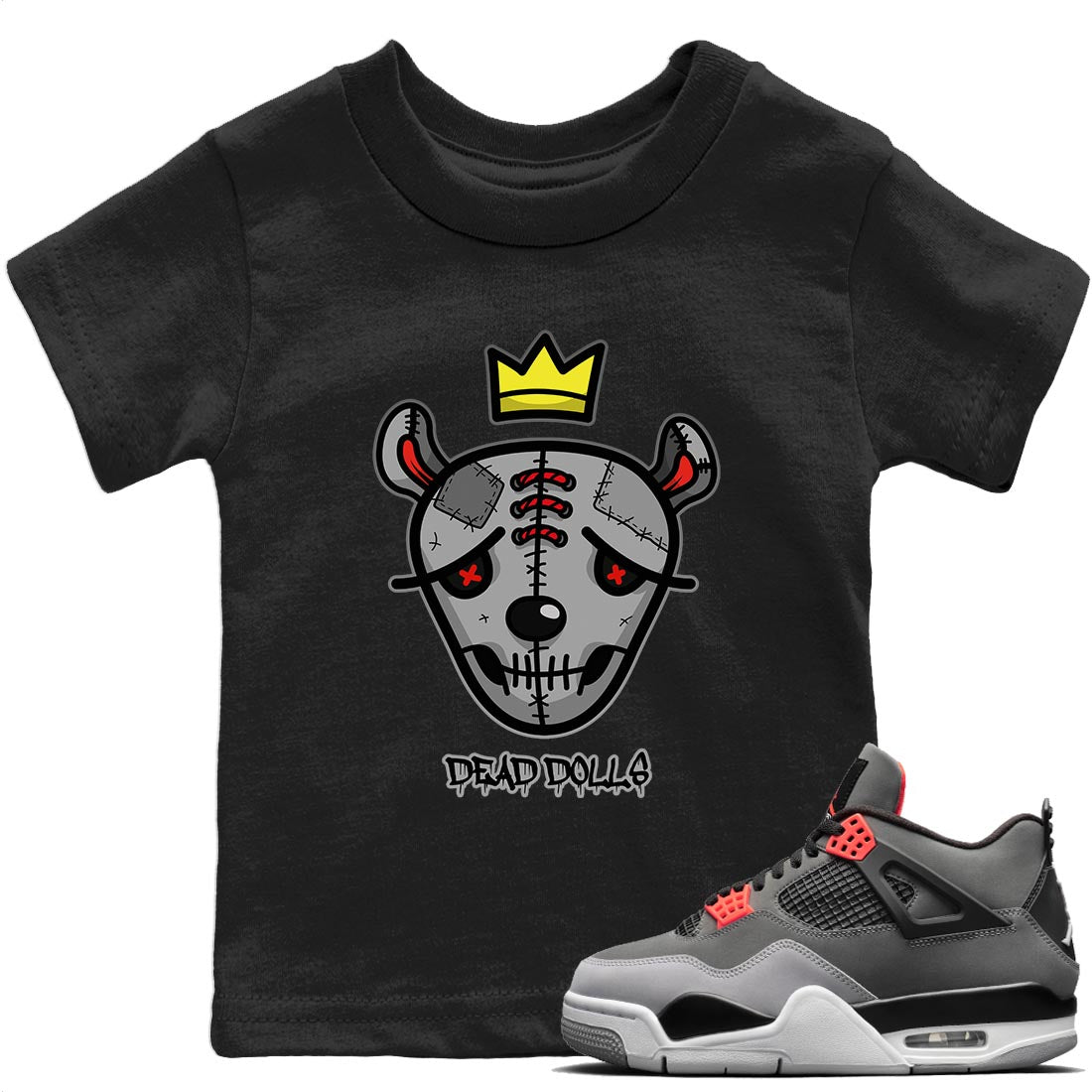 Dead Dolls Face Kids Tops - Air Jordan 4 Infrared