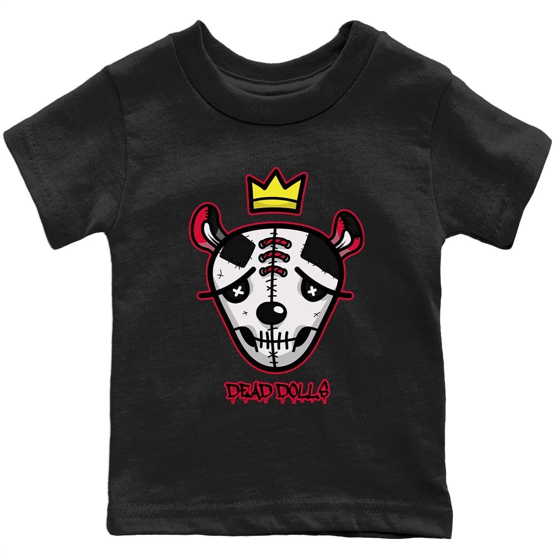 Dead Dolls Face Kids Tops - Air Jordan 4 Red Thunder