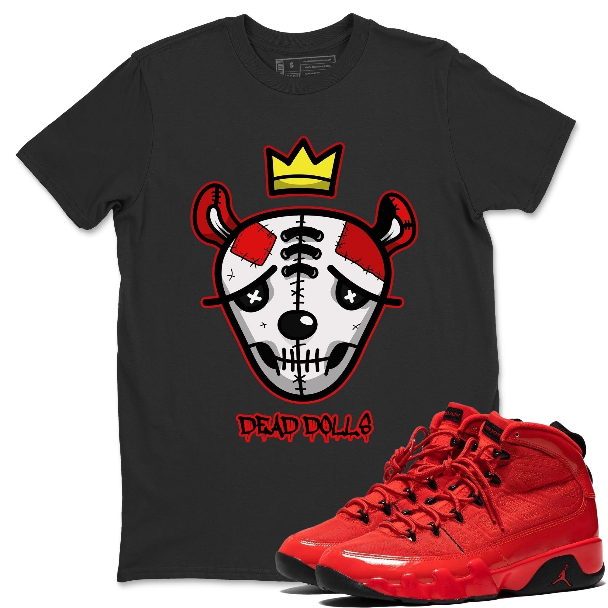 Dead Dolls Face Unisex Tops - Air Jordan 9 Chile Red