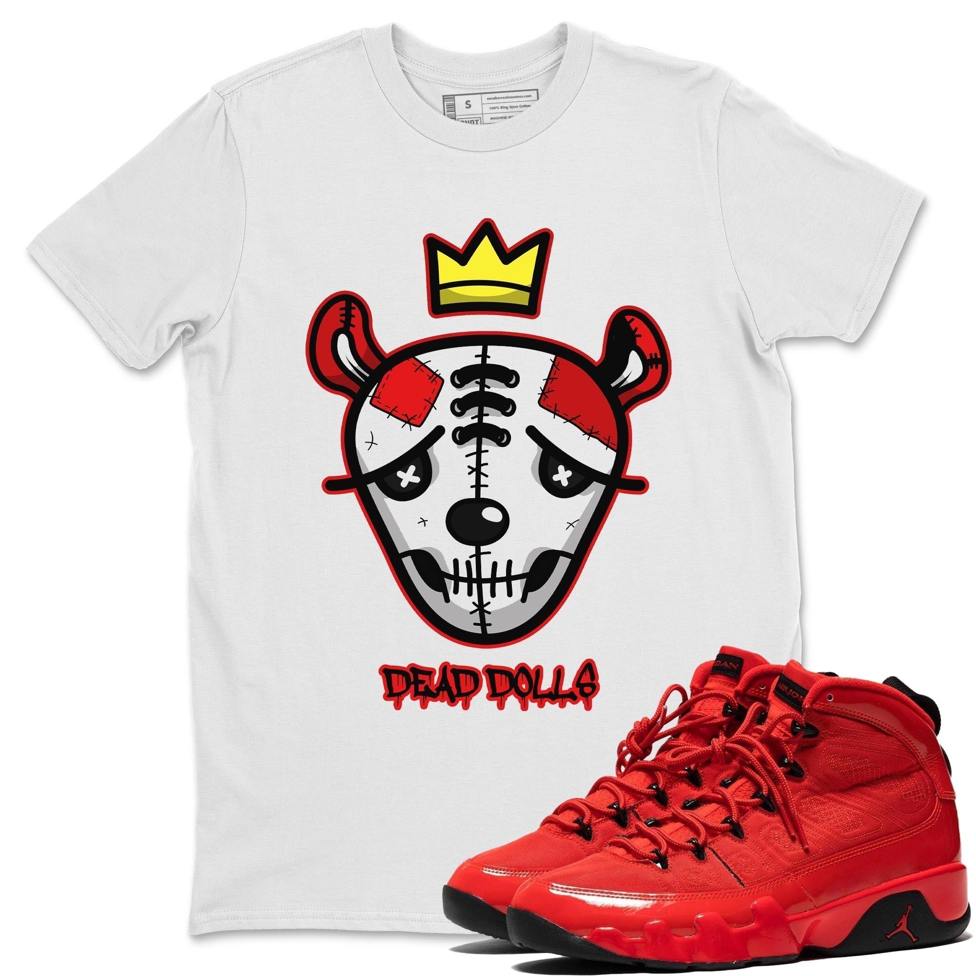 Dead Dolls Face Unisex Tops - Air Jordan 9 Chile Red
