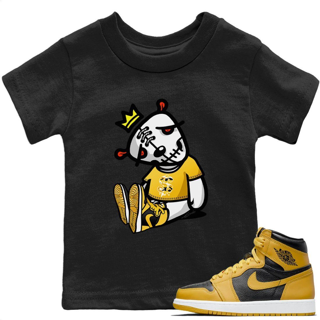 Dead Dolls Kids Tops - Air Jordan 1 Pollen
