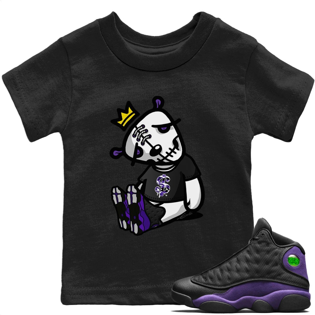 Dead Dolls Kids Tops - Air Jordan 13 Court Purple