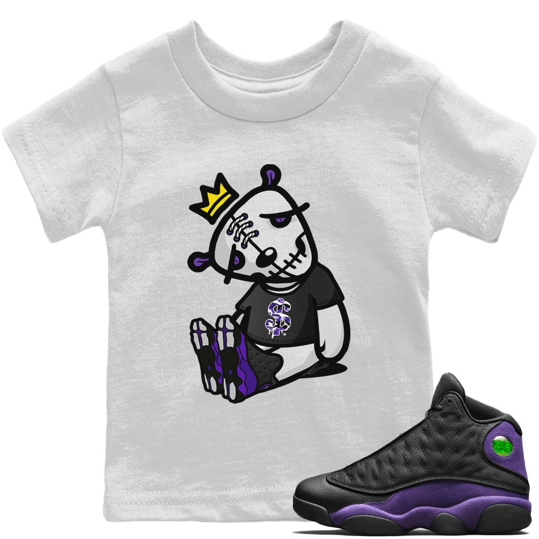 Dead Dolls Kids Tops - Air Jordan 13 Court Purple