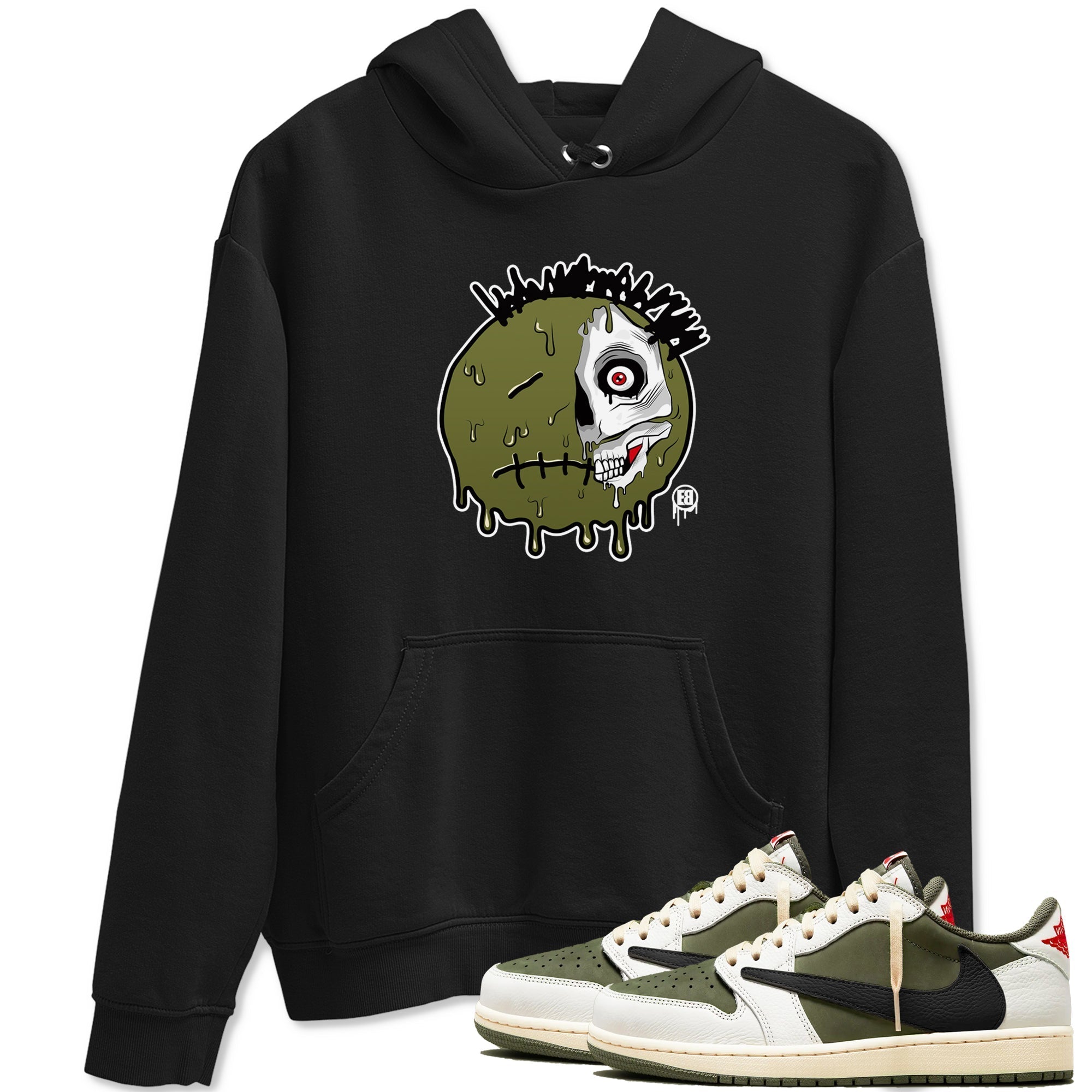 Dead Inside snkmatch Tees - Air Jordan 1 Travis Scott Medium Olive