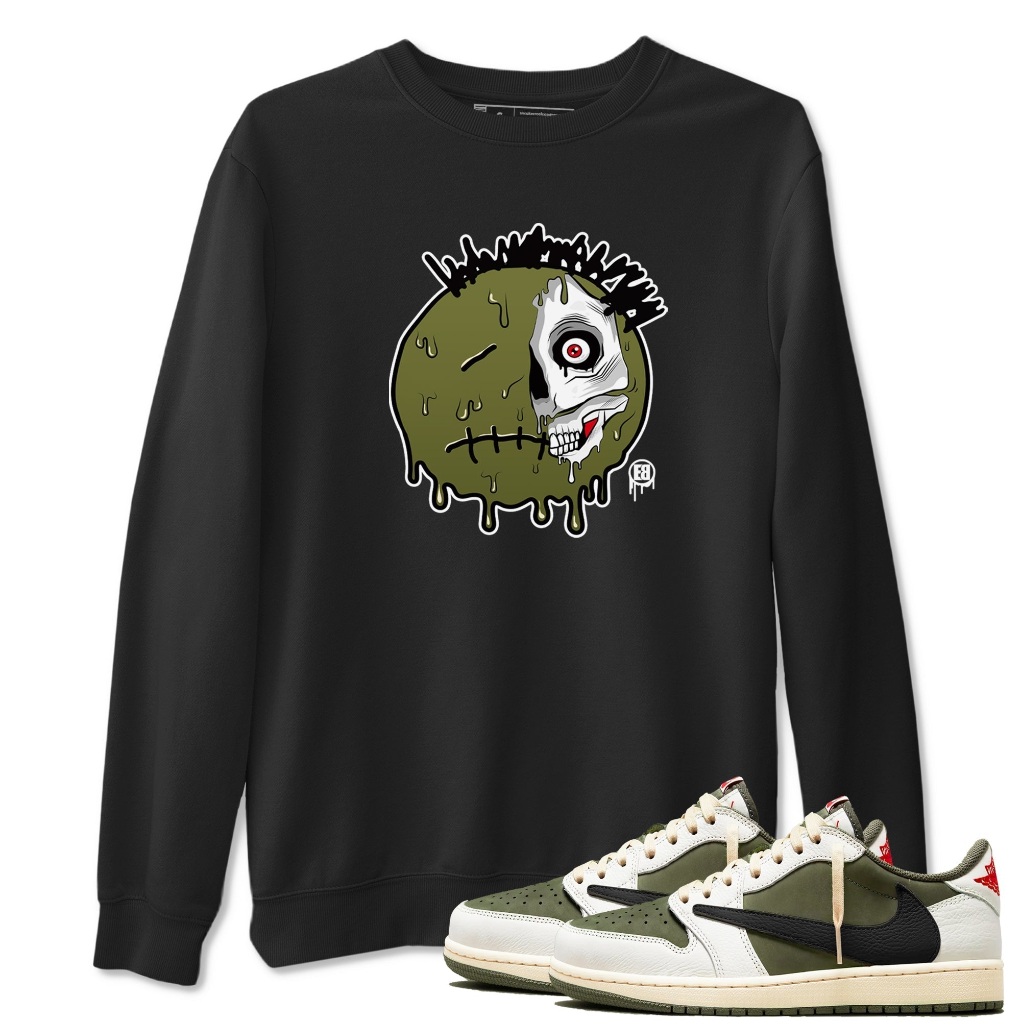 Dead Inside snkmatch Tees - Air Jordan 1 Travis Scott Medium Olive