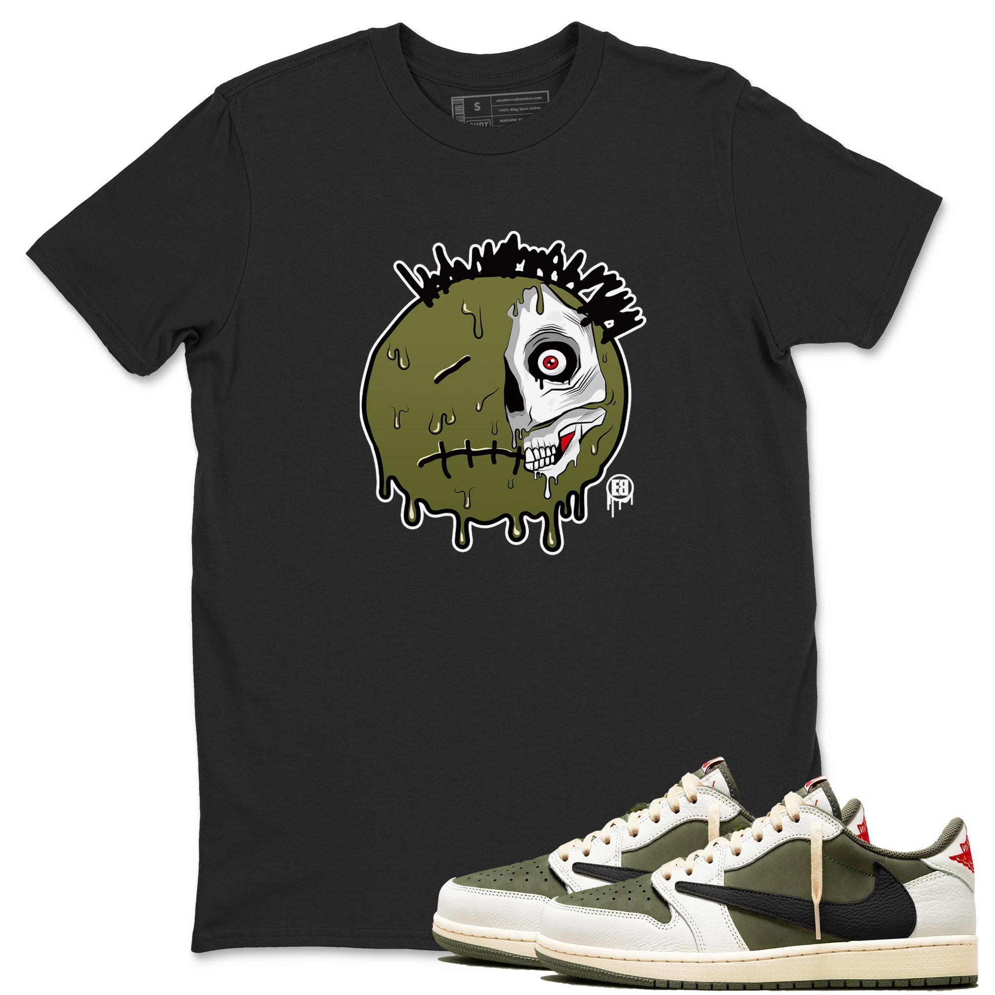 Dead Inside snkmatch Tees - Air Jordan 1 Travis Scott Medium Olive