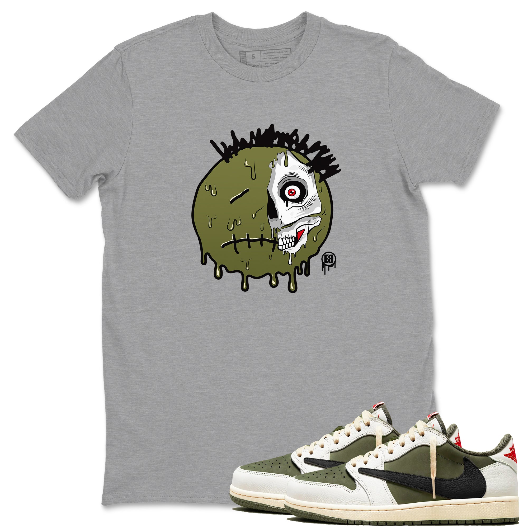 Dead Inside snkmatch Tees - Air Jordan 1 Travis Scott Medium Olive