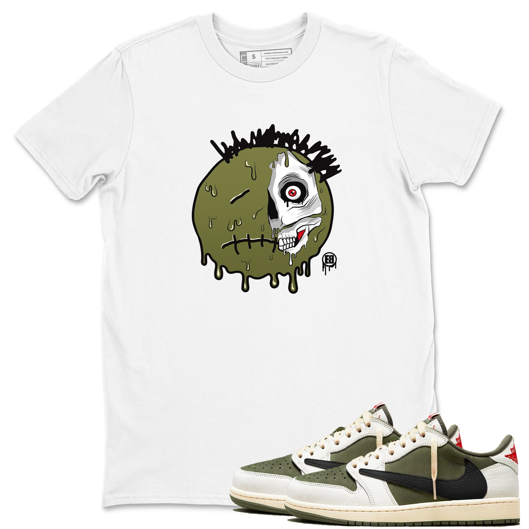 Dead Inside snkmatch Tees - Air Jordan 1 Travis Scott Medium Olive