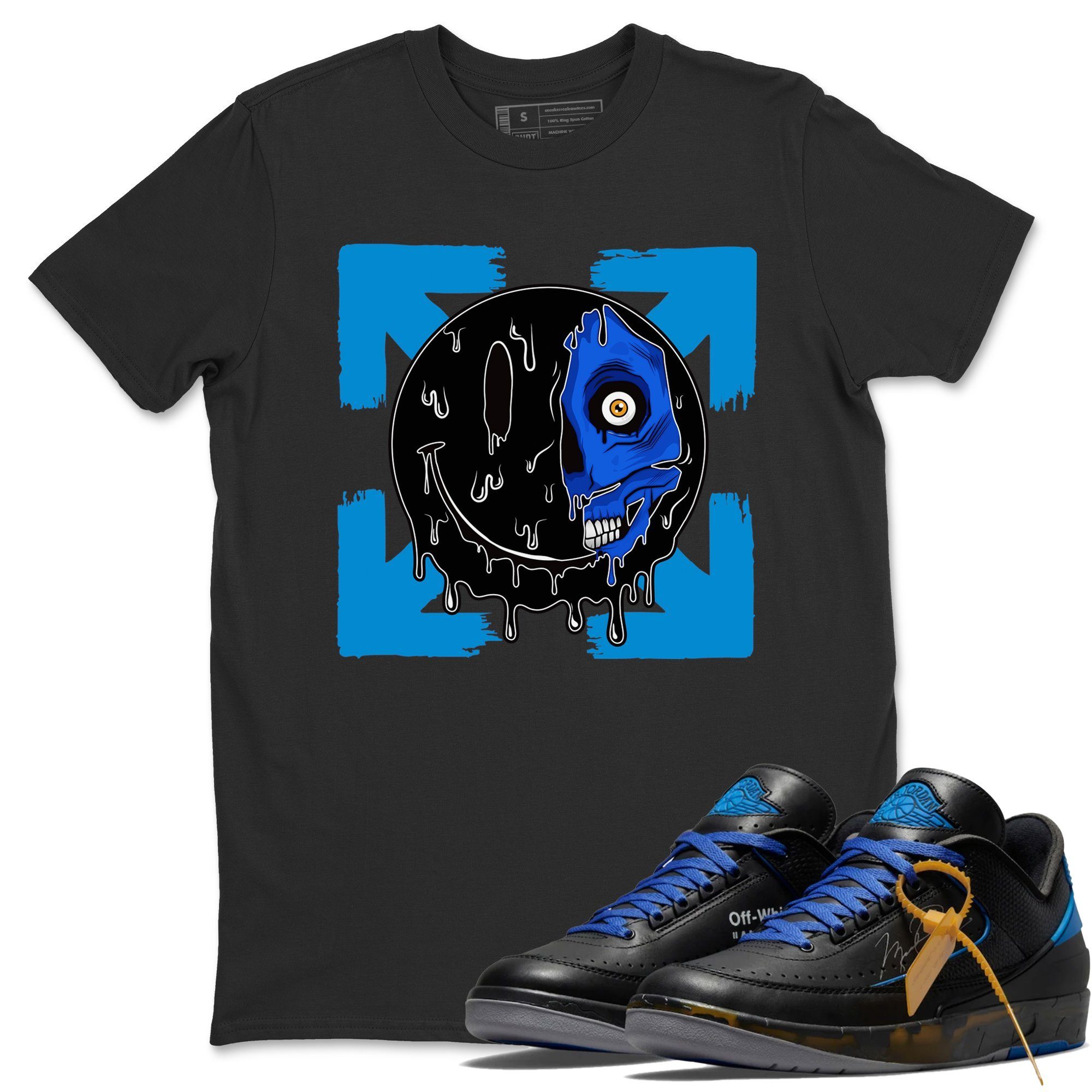 Dead Inside Unisex Tops - Air Jordan 2 OFF-WHITE Black Blue