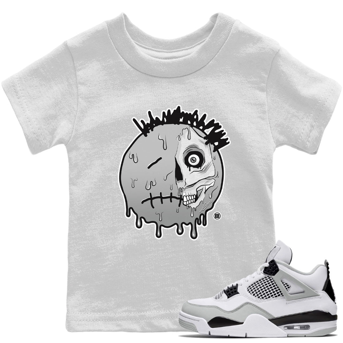 Dead Inside Kids Tops - Air Jordan 4 Military Black